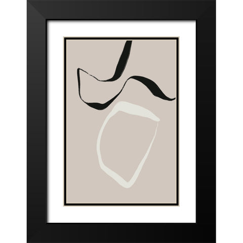 Simply Here Black Modern Wood Framed Art Print with Double Matting by Uplusmestudio