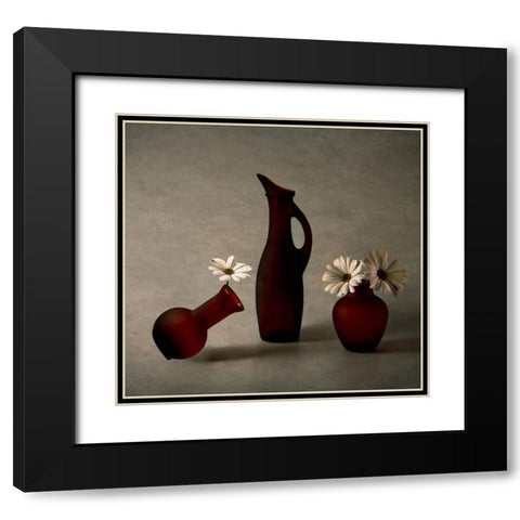 A Trio Black Modern Wood Framed Art Print with Double Matting by G, May