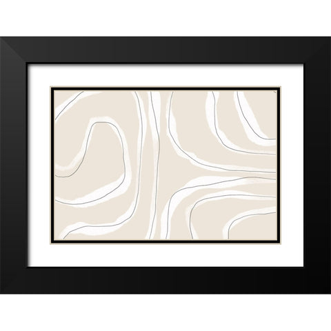 Soft Feeling Black Modern Wood Framed Art Print with Double Matting by Uplusmestudio