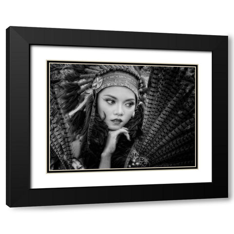 Beauty Black Modern Wood Framed Art Print with Double Matting by Lagaa, Kahar