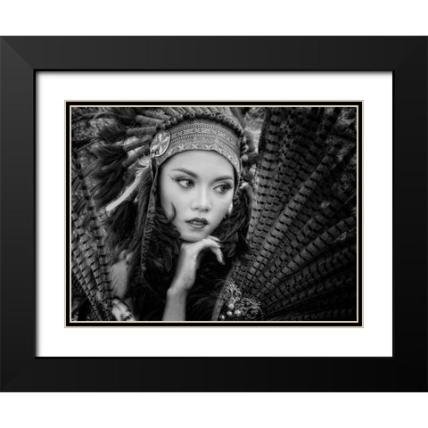 Beauty Black Modern Wood Framed Art Print with Double Matting by Lagaa, Kahar