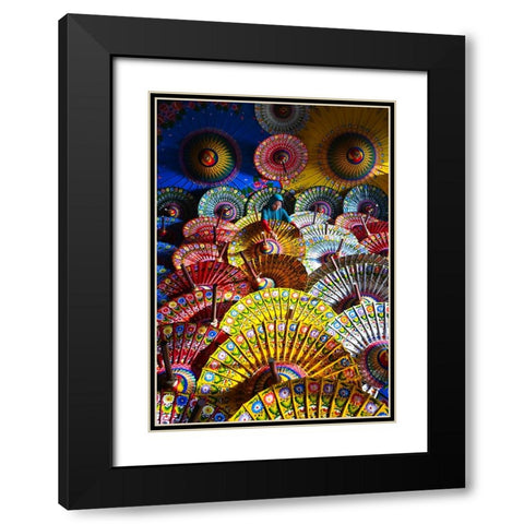 Umbrellas Maker Black Modern Wood Framed Art Print with Double Matting by Aditya, Rawisyah