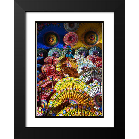 Umbrellas Maker Black Modern Wood Framed Art Print with Double Matting by Aditya, Rawisyah