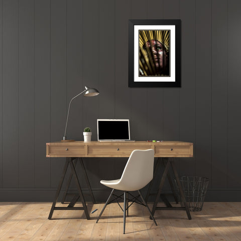 Portraiture Black Modern Wood Framed Art Print with Double Matting by Das, Prithul