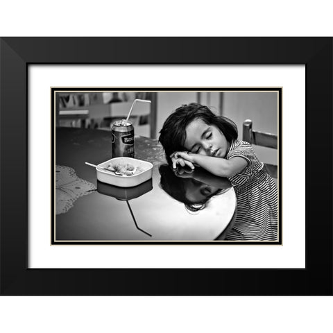 After Dinner Black Modern Wood Framed Art Print with Double Matting by Momeni, Mohammadreza