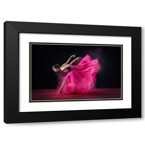 Pinky Mood Black Modern Wood Framed Art Print with Double Matting by Suharini, Mieke