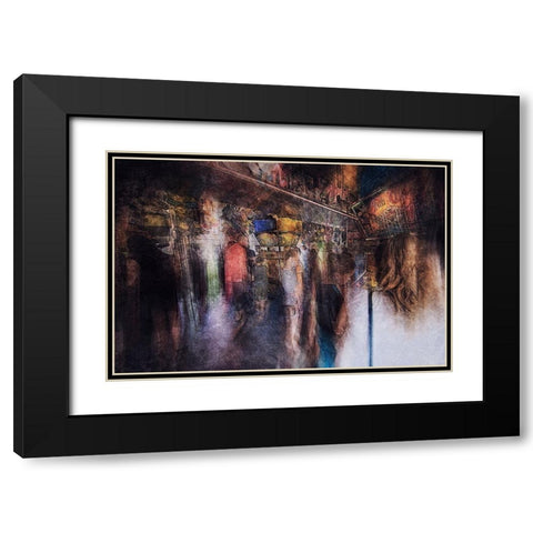 Lunapark Challenge Black Modern Wood Framed Art Print with Double Matting by Van Der, Jan