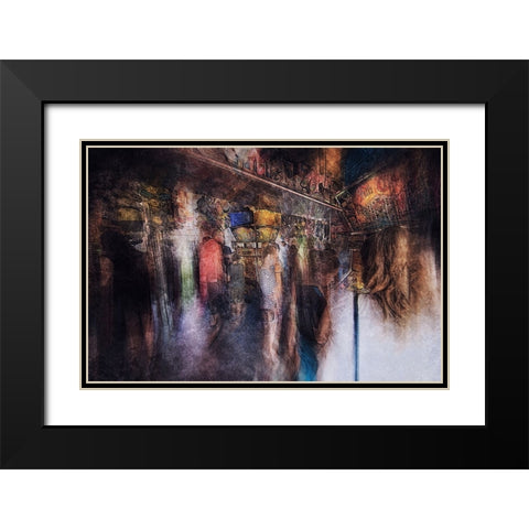 Lunapark Challenge Black Modern Wood Framed Art Print with Double Matting by Van Der, Jan