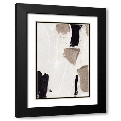 Abstract Swipes No 3 Black Modern Wood Framed Art Print with Double Matting by Uplusmestudio