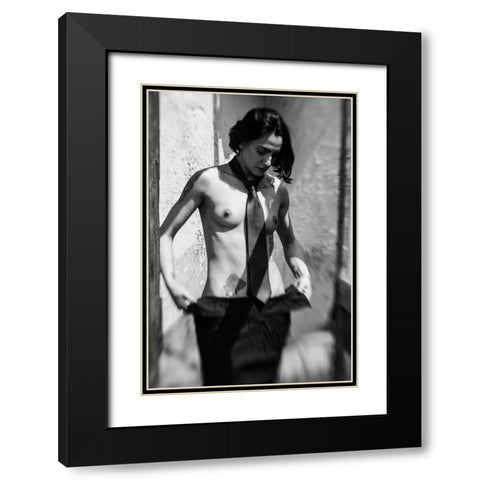 Untitled Black Modern Wood Framed Art Print with Double Matting by Bousca, Bogdan