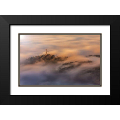 In The Fogs Black Modern Wood Framed Art Print with Double Matting by Qiu, Jenny