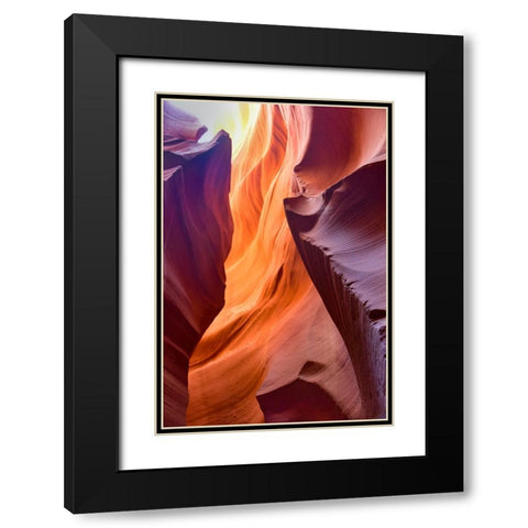 Spiraling Black Modern Wood Framed Art Print with Double Matting by Li, Sophia
