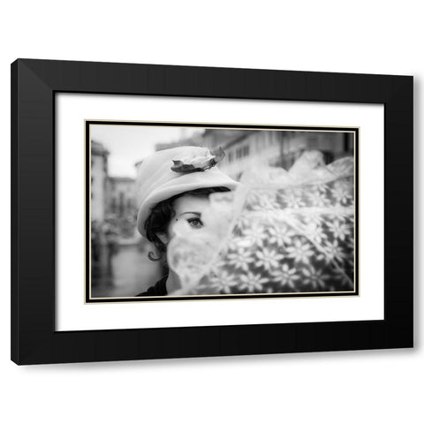Mary Poppins Black Modern Wood Framed Art Print with Double Matting by DanMasa