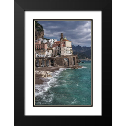 Amalfi Black Modern Wood Framed Art Print with Double Matting by Cremades, Carlos