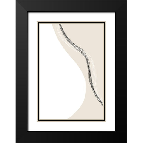 Sorted And Calm Black Modern Wood Framed Art Print with Double Matting by Uplusmestudio