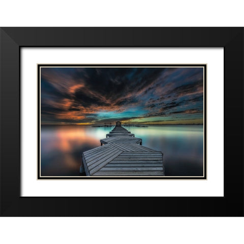 Minor Sea Black Modern Wood Framed Art Print with Double Matting by Antonio Trivino, Jose