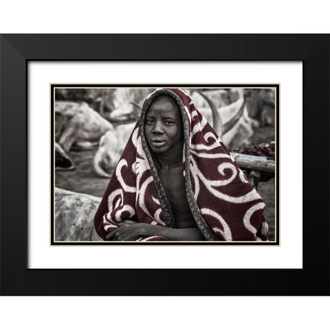 Mundari tribe child. Black Modern Wood Framed Art Print with Double Matting by Inazio Kuesta, Joxe