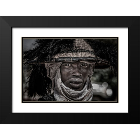 Peul Man - Niger Black Modern Wood Framed Art Print with Double Matting by Inazio Kuesta, Joxe