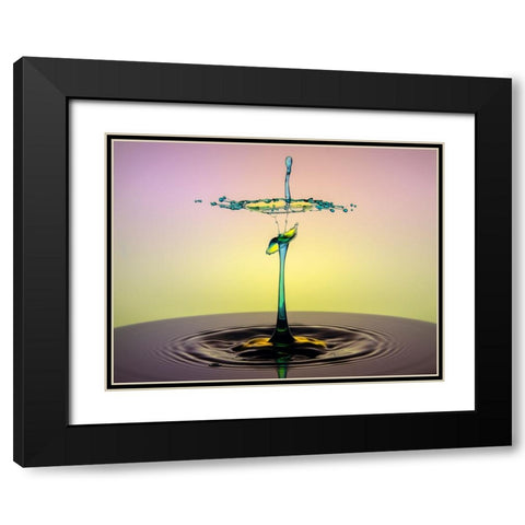 Dancing Drops Black Modern Wood Framed Art Print with Double Matting by Sayadi, Yousef