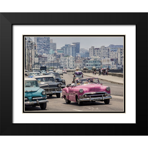 traffic on the malecone Black Modern Wood Framed Art Print with Double Matting by Stranak, Pavol