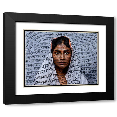 Ram Nami Tribe -India Black Modern Wood Framed Art Print with Double Matting by Chattopadhyay, Debasish