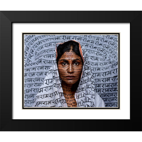 Ram Nami Tribe -India Black Modern Wood Framed Art Print with Double Matting by Chattopadhyay, Debasish