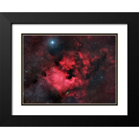 North American Nebula Black Modern Wood Framed Art Print with Double Matting by Chander, Vikas
