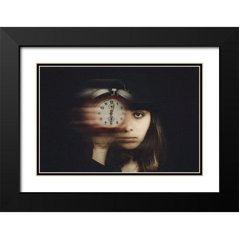 it is time Black Modern Wood Framed Art Print with Double Matting by Ignatova, Desislava