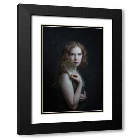 Corina Black Modern Wood Framed Art Print with Double Matting by Franke, Ruth