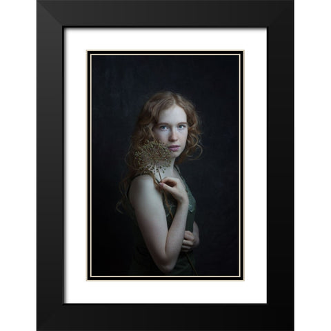 Corina Black Modern Wood Framed Art Print with Double Matting by Franke, Ruth