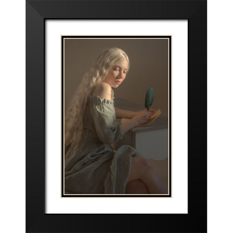 Letter Black Modern Wood Framed Art Print with Double Matting by Durisova, Michaela