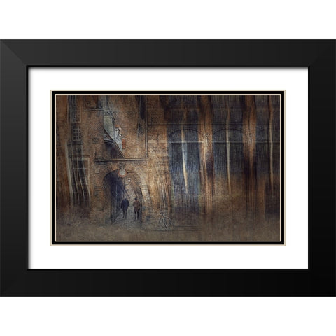 In The Streets Of Zuthpen-The Netherlands Black Modern Wood Framed Art Print with Double Matting by Van Der, Jan