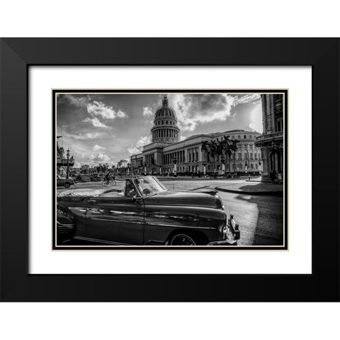El Capitolio Black Modern Wood Framed Art Print with Double Matting by Morishige, Koji