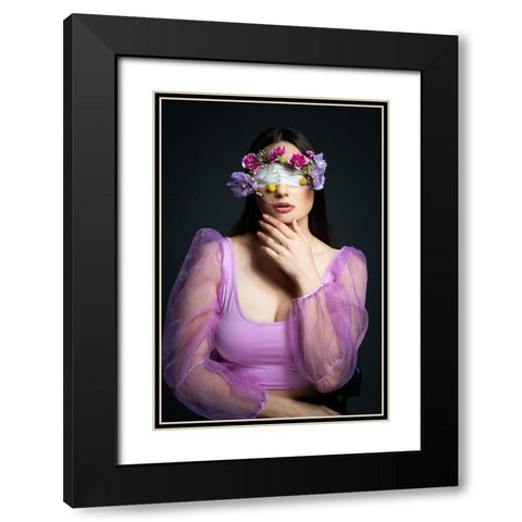 Everyone has a wish Black Modern Wood Framed Art Print with Double Matting by Kazamil, Farid