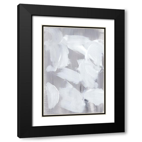 Grey Touching White Black Modern Wood Framed Art Print with Double Matting by Uplusmestudio