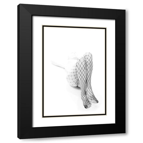 Hole Sock Black Modern Wood Framed Art Print with Double Matting by Hotakainen, Jani