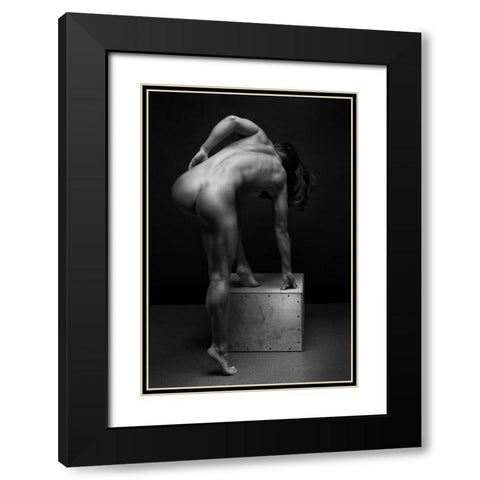 Bodyscape Black Modern Wood Framed Art Print with Double Matting by Belovodchenko, Anton