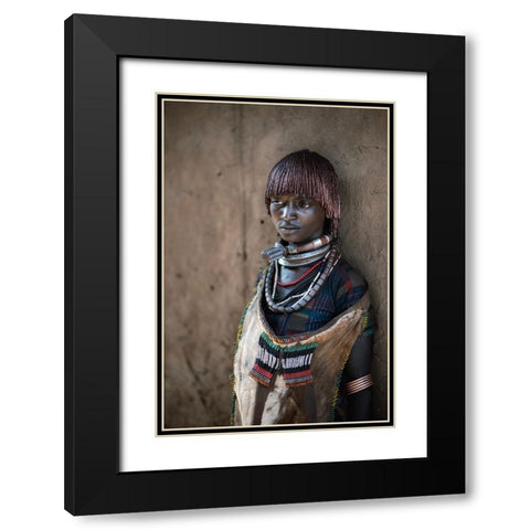 Hamar Woman Black Modern Wood Framed Art Print with Double Matting by Cole, Trevor