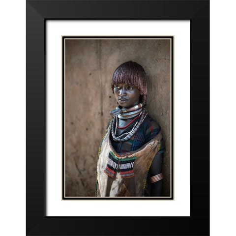 Hamar Woman Black Modern Wood Framed Art Print with Double Matting by Cole, Trevor