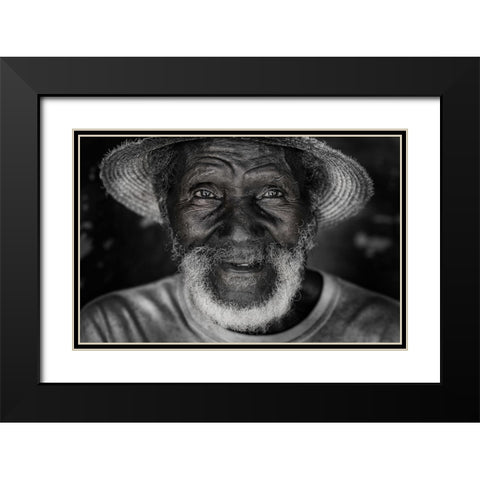 happy man in Cuba. Black Modern Wood Framed Art Print with Double Matting by Raskin, Moris