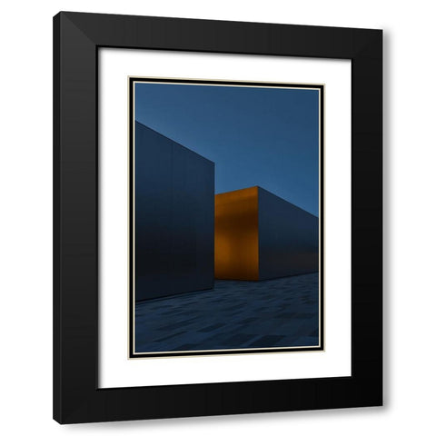 Lost City Black Modern Wood Framed Art Print with Double Matting by Guan, Xiaopeng