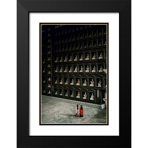 Pilgrimage Black Modern Wood Framed Art Print with Double Matting by Suemasa, Hiroaki