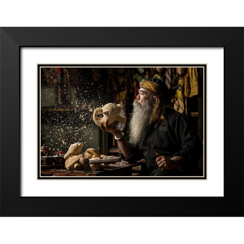Blowing The Dusk Black Modern Wood Framed Art Print with Double Matting by Setiadi, Ajar