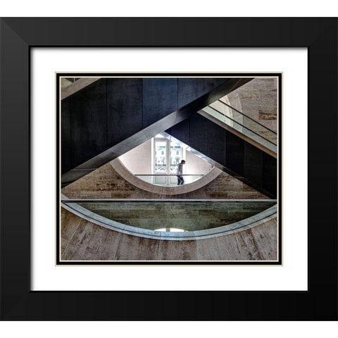 In The Structure 2 Black Modern Wood Framed Art Print with Double Matting by Navailles, Stephane
