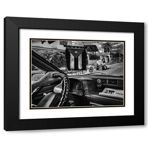 DrIVing Black Modern Wood Framed Art Print with Double Matting by Bauer, Andreas