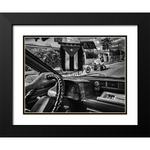 DrIVing Black Modern Wood Framed Art Print with Double Matting by Bauer, Andreas