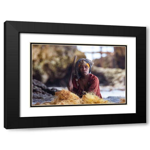 Rope Mker Black Modern Wood Framed Art Print with Double Matting by Adrian