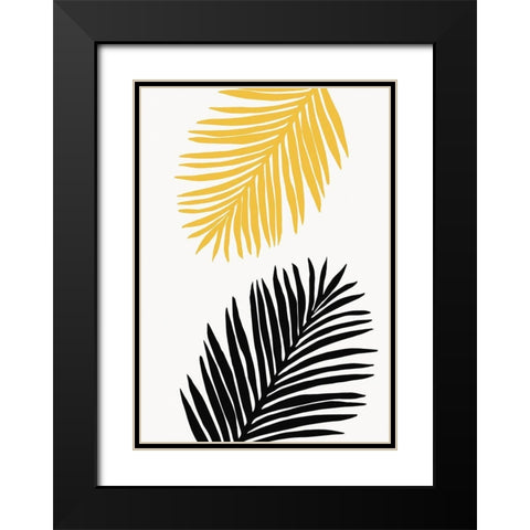 PALM LEAF 14 Black Modern Wood Framed Art Print with Double Matting by 1x Studio