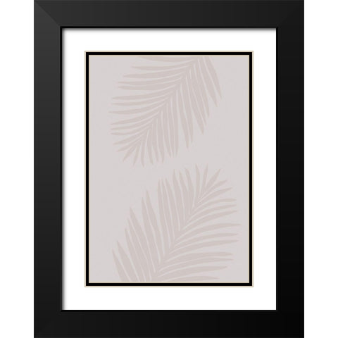 PALM LEAF 08 Black Modern Wood Framed Art Print with Double Matting by 1x Studio