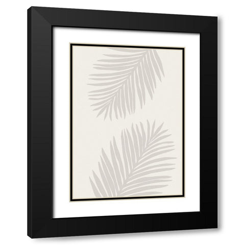 PALM LEAF 07 Black Modern Wood Framed Art Print with Double Matting by 1x Studio